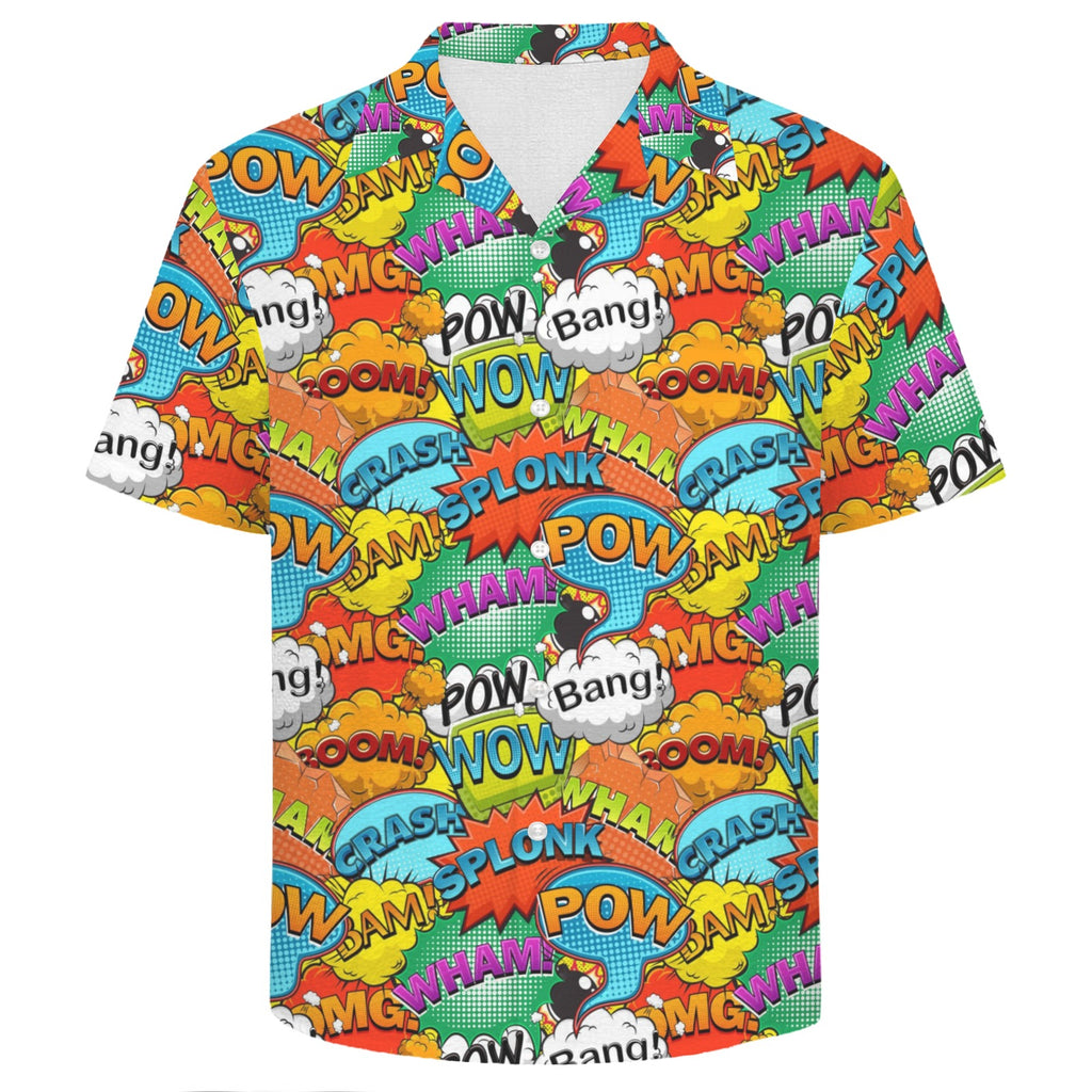 Comic Book 2 Men's Crinkle Hawaiian Shirt