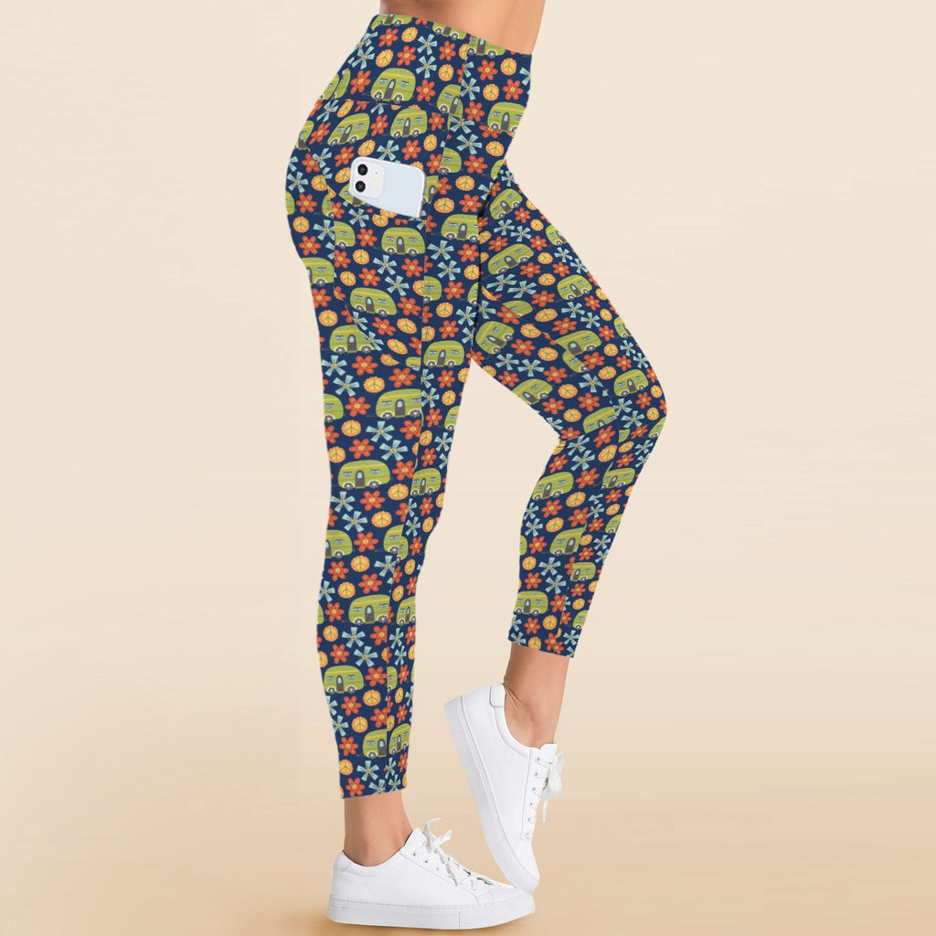 Hippy Caravan - Women's High Waist Pockets Yoga Leggings