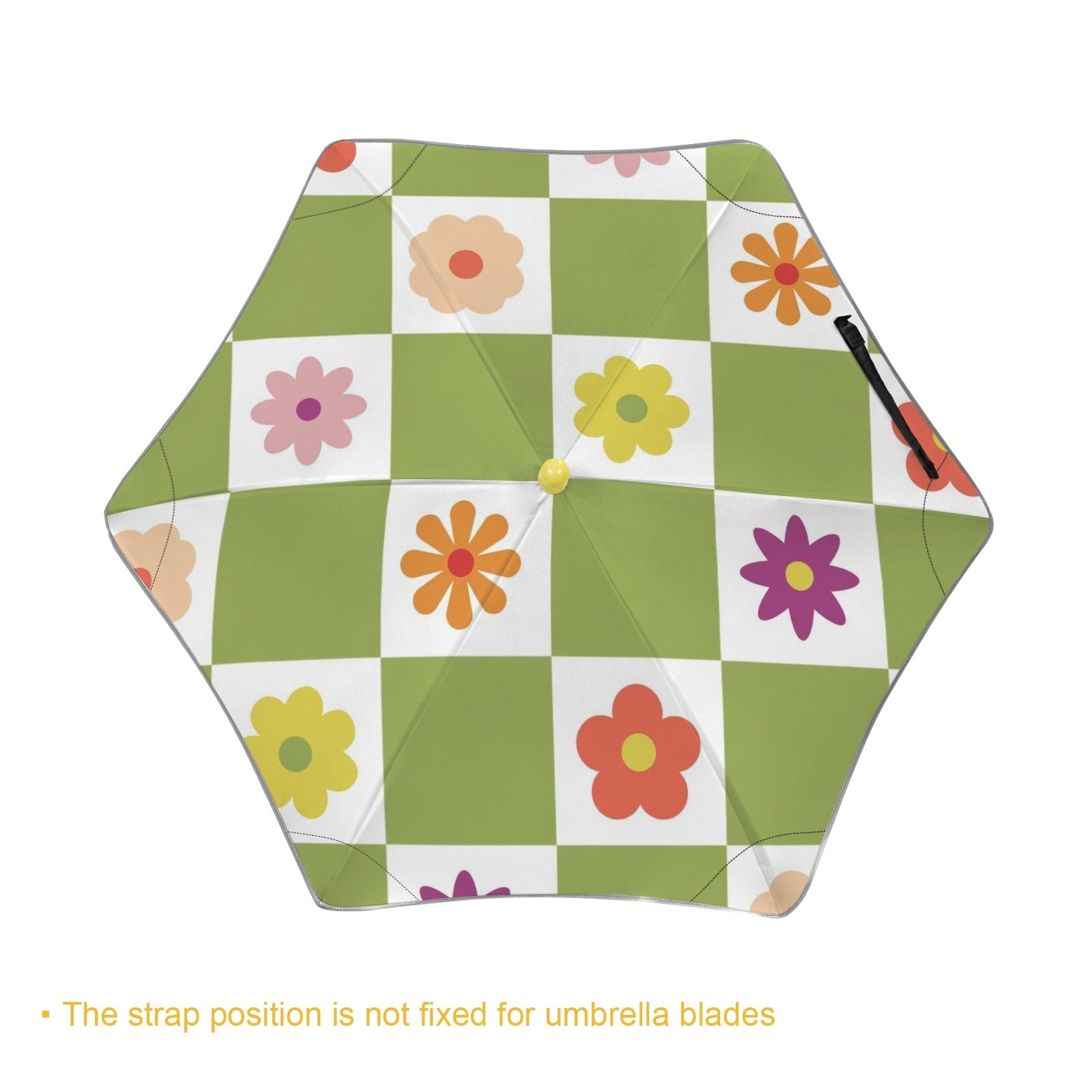 Flower Check Kids Safe Round Corner Umbrella