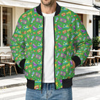 Bright 80's Men's Casual Zip‑Up Bomber Jacket