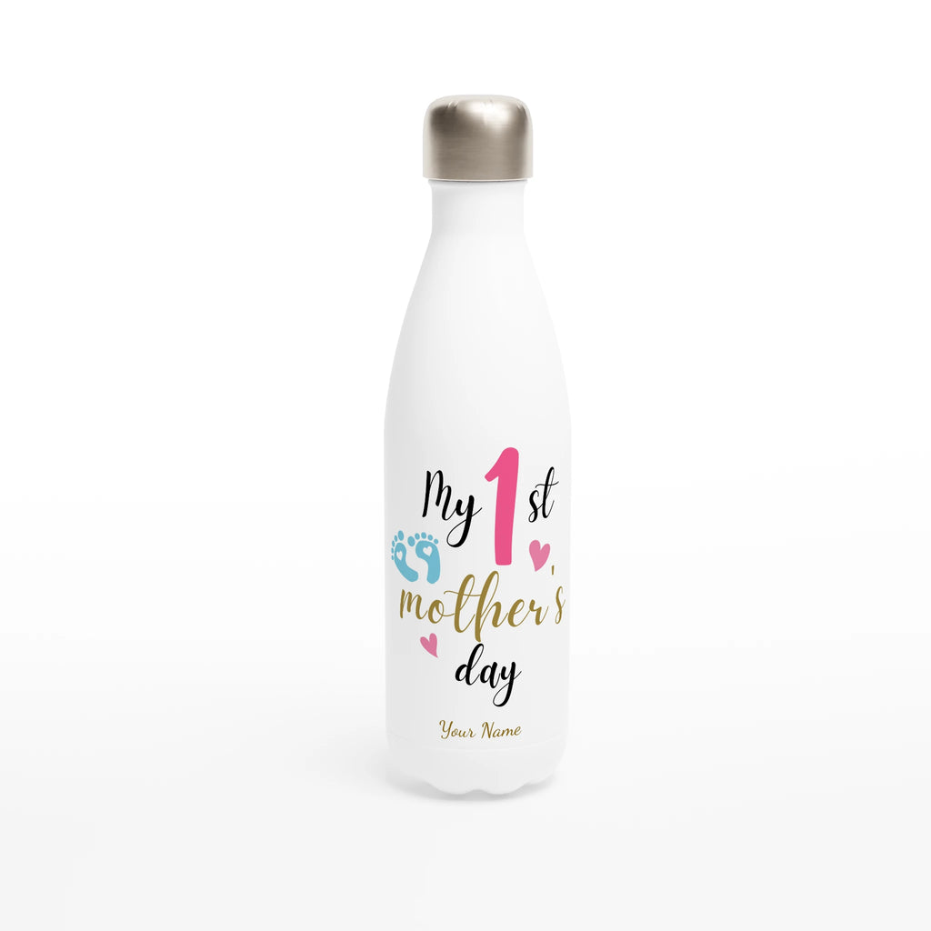 Personalised - My First Mother's Day - White 17oz Stainless Steel Water Bottle Default Title Personalised Water Bottle