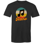 Retro Music - Mens T-Shirt Black Mens T-shirt Music Printed In Australia Retro