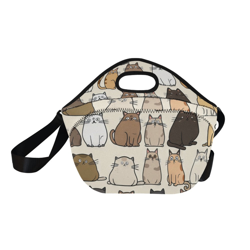 Lots Of Cats - Neoprene Lunch Bag Neoprene Lunch Bag Printed Offshore