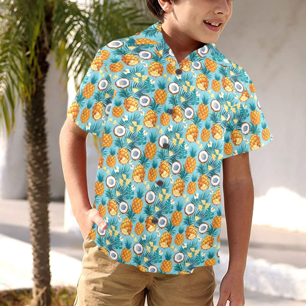 Pineapple Coconut Junior Kids Hawaiian Shirt