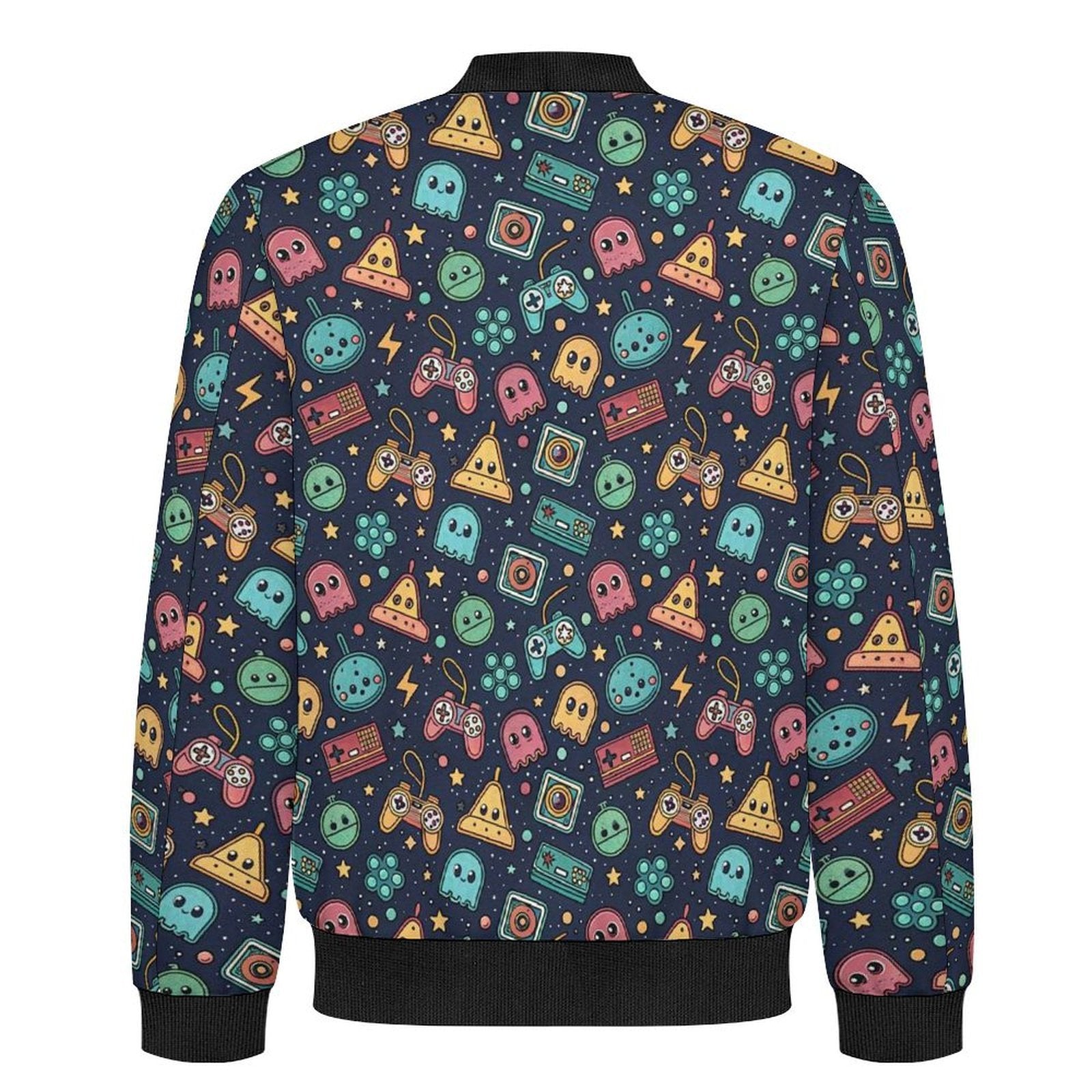 Video Game Men's Casual Zip‑Up Bomber Jacket