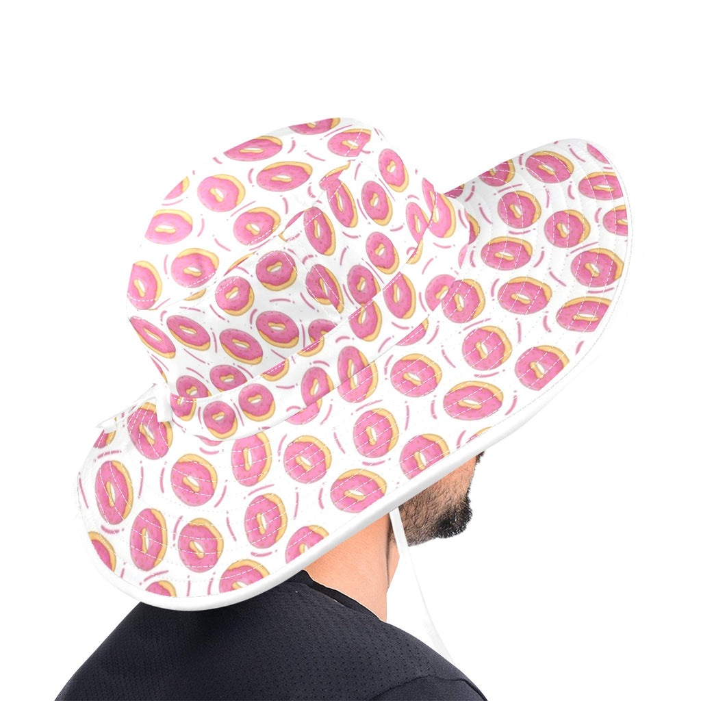 Pink Donuts Wide Brim Bucket Hat Wide Brim Bucket Hat Food Printed Offshore