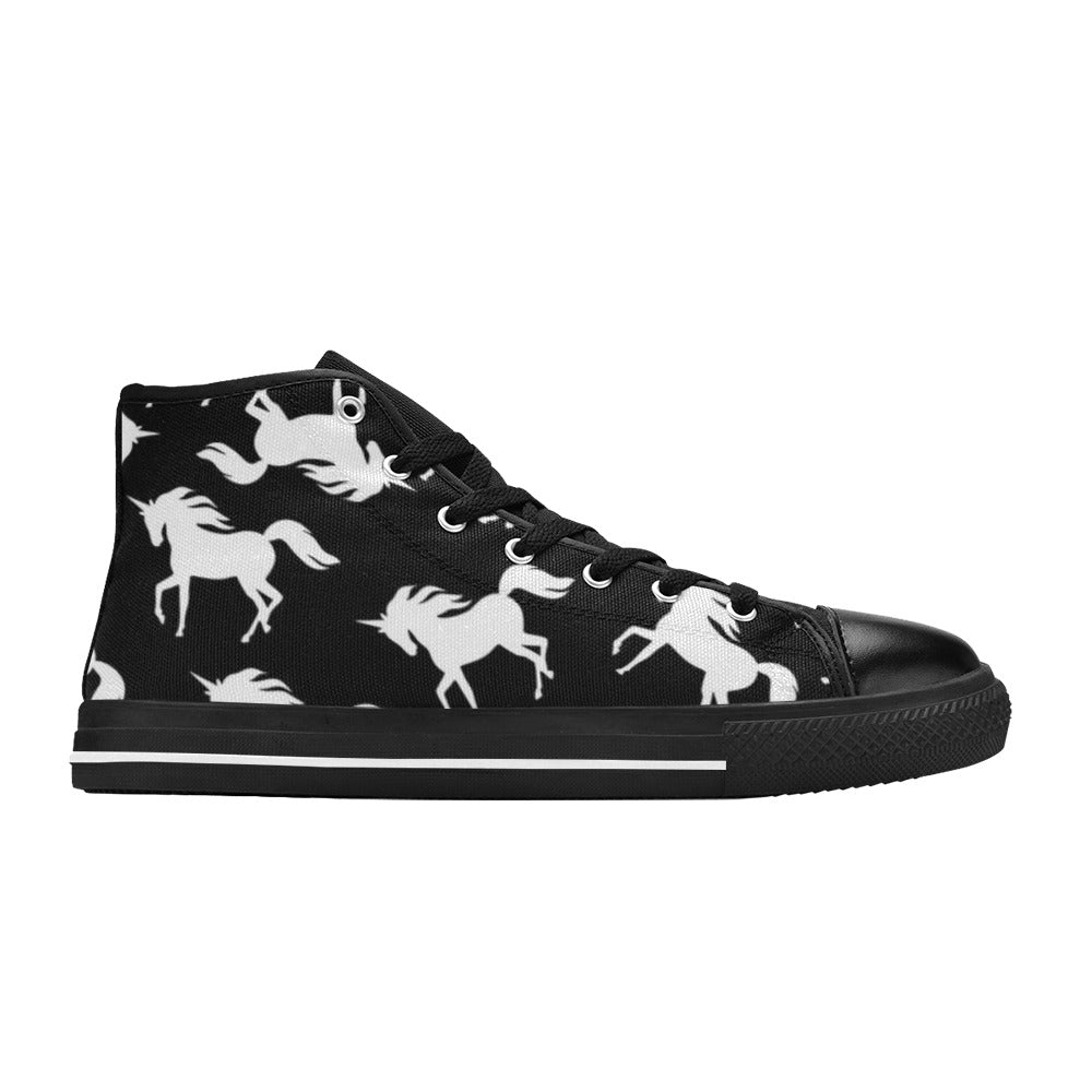 Unicorns - Kids High Top Canvas Shoes