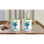 Personalised - Make Every Day A Happy Earth Day - White 11oz Ceramic Mug with Colour Inside Personalised 11oz Mug customise Environment Globally Fulfilled personalise