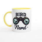 Bird Nerd - White 11oz Ceramic Mug with Colour Inside Ceramic Yellow Colour 11oz Mug animal Globally Fulfilled