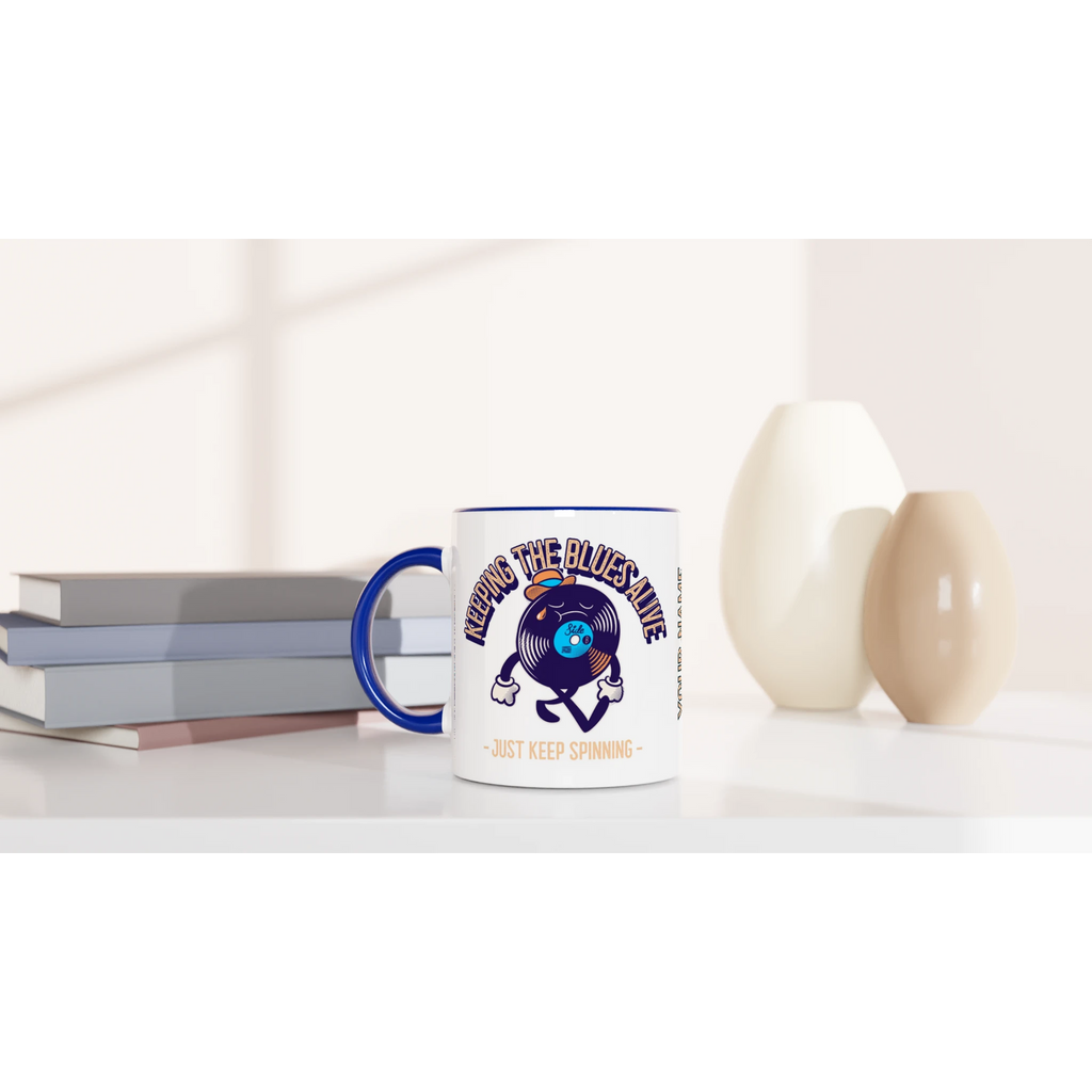 Personalise - Keeping The Blues Alive - White 11oz Ceramic Mug Personalised Mug customise Globally Fulfilled Music personalise