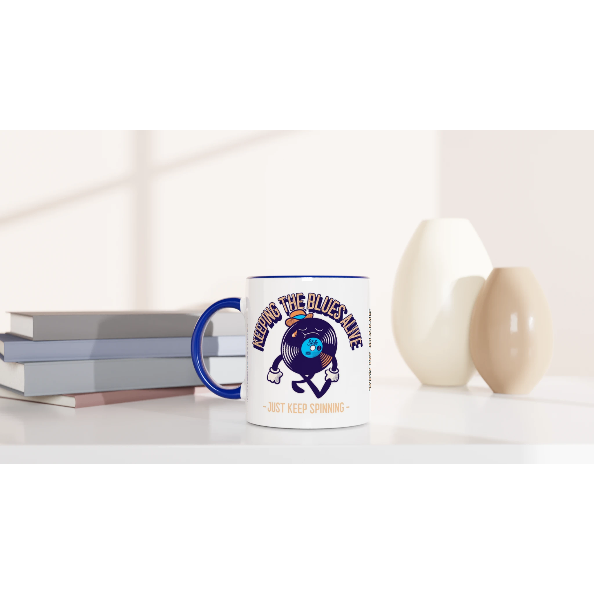 Personalise - Keeping The Blues Alive - White 11oz Ceramic Mug Personalised Mug customise Globally Fulfilled Music personalise