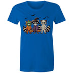 Halloween Raccoons - Womens T-shirt Bright Royal Womens T-shirt Halloween Printed In Australia