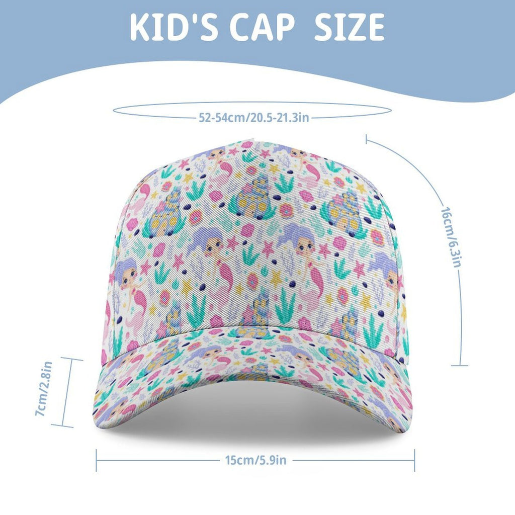 Mermaid World Kids Baseball Cap Kids Baseball Hat Printed Offshore