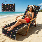Candy Beach Chair Towel Cover with Side Pockets