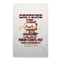 Caffeine Maintains My Sunny Personality AS Colour Tea Towel White One Size Tea Towel Coffee Printed In Australia