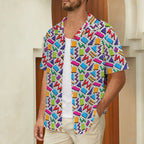 Graphic 80's Men's Short Sleeve Hawaiian Shirt Men's Hawaiian Shirt (New) Printed Offshore Retro