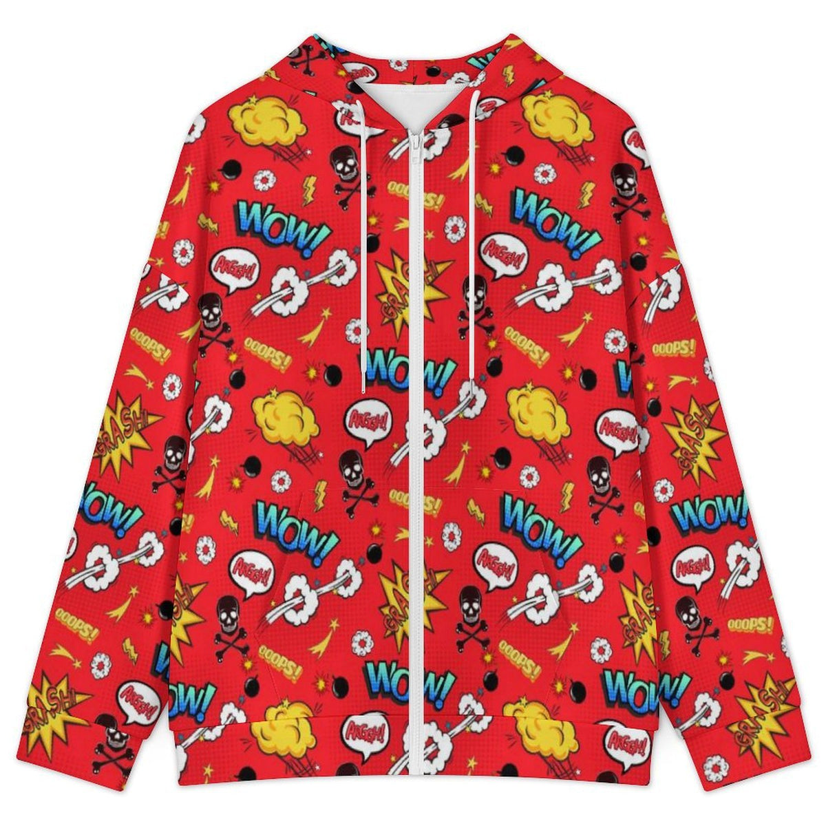 Red Comic Book Women's Full-Zip Hoodie