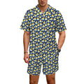 Rubber Ducks On Dark Men's Hawaiian Shirt & Shorts Set