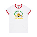 My Daily Moods - Women's Ringer Tee White Red Womens Ringer T-shirt Printed In Australia