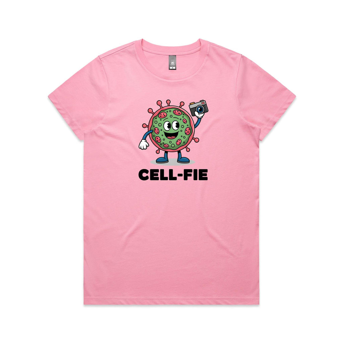 Cell-fie Cell Selfie Women's AS Colour Women's T-shirt Bubblegum Womens T-shirt Printed In Australia Science