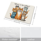Where Is My Coffee, Cats Leather Mouse Pad Leather Mouse Pad animal Coffee Printed Offshore
