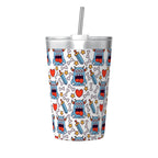 Silly Monsters Stainless Steel Cup With Straw (12oz) One Size Drinkware