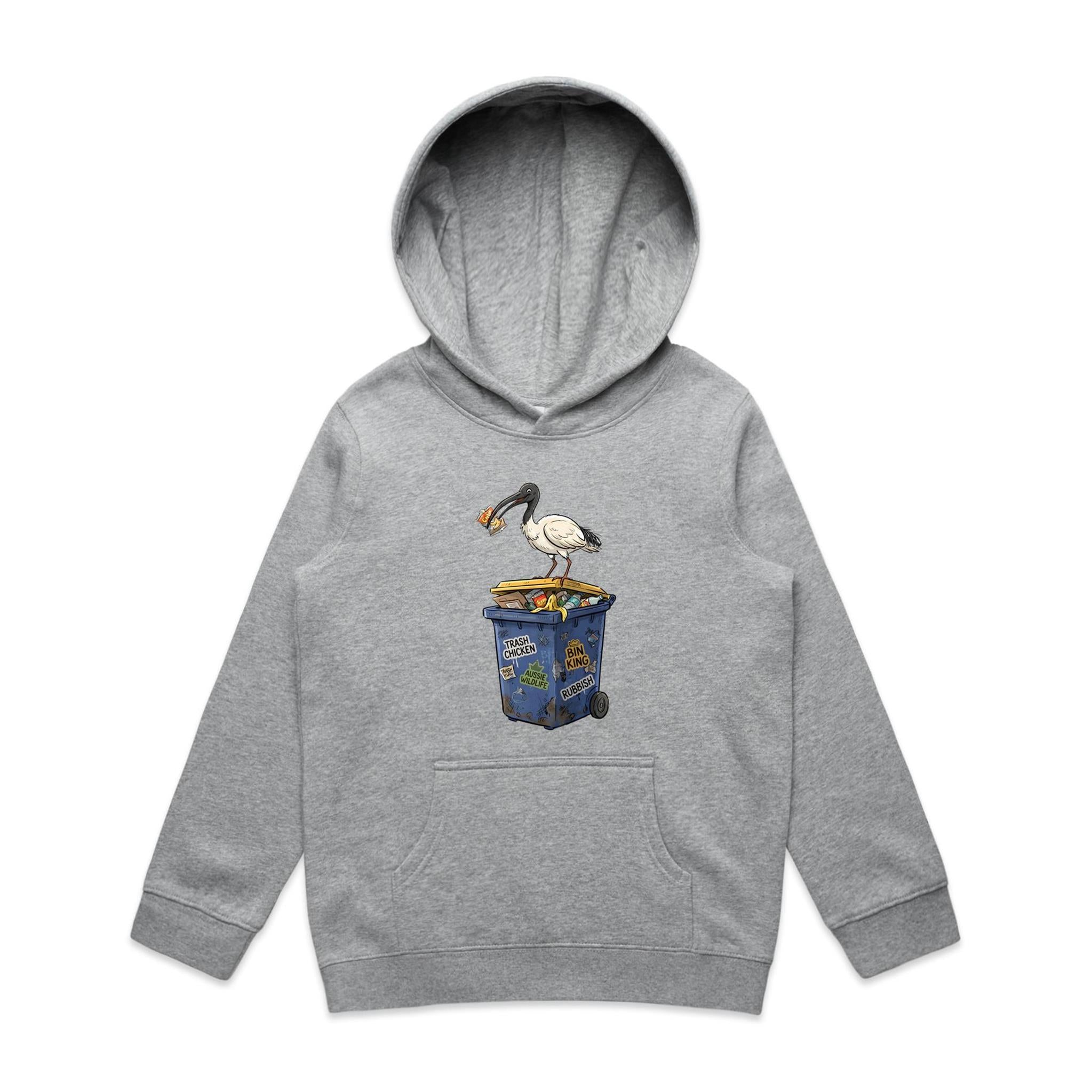 Bin Chicken Australian Ibis Kids AS Colour Hoodie