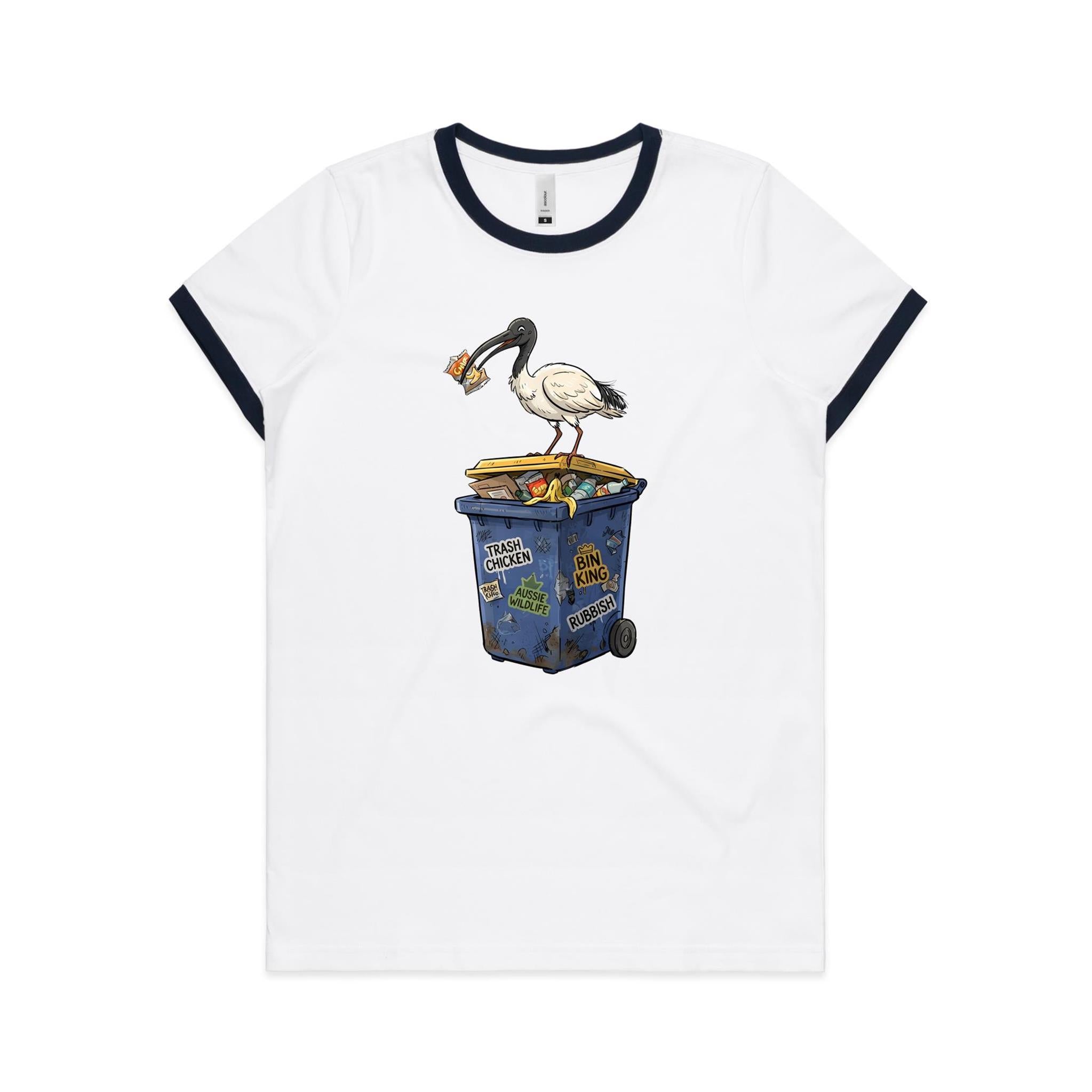 Bin Chicken Australian Ibis AS Colour Women's Ringer Tee