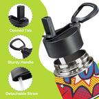 Comic Book 12oz Kids Water Bottle with Straw Lid