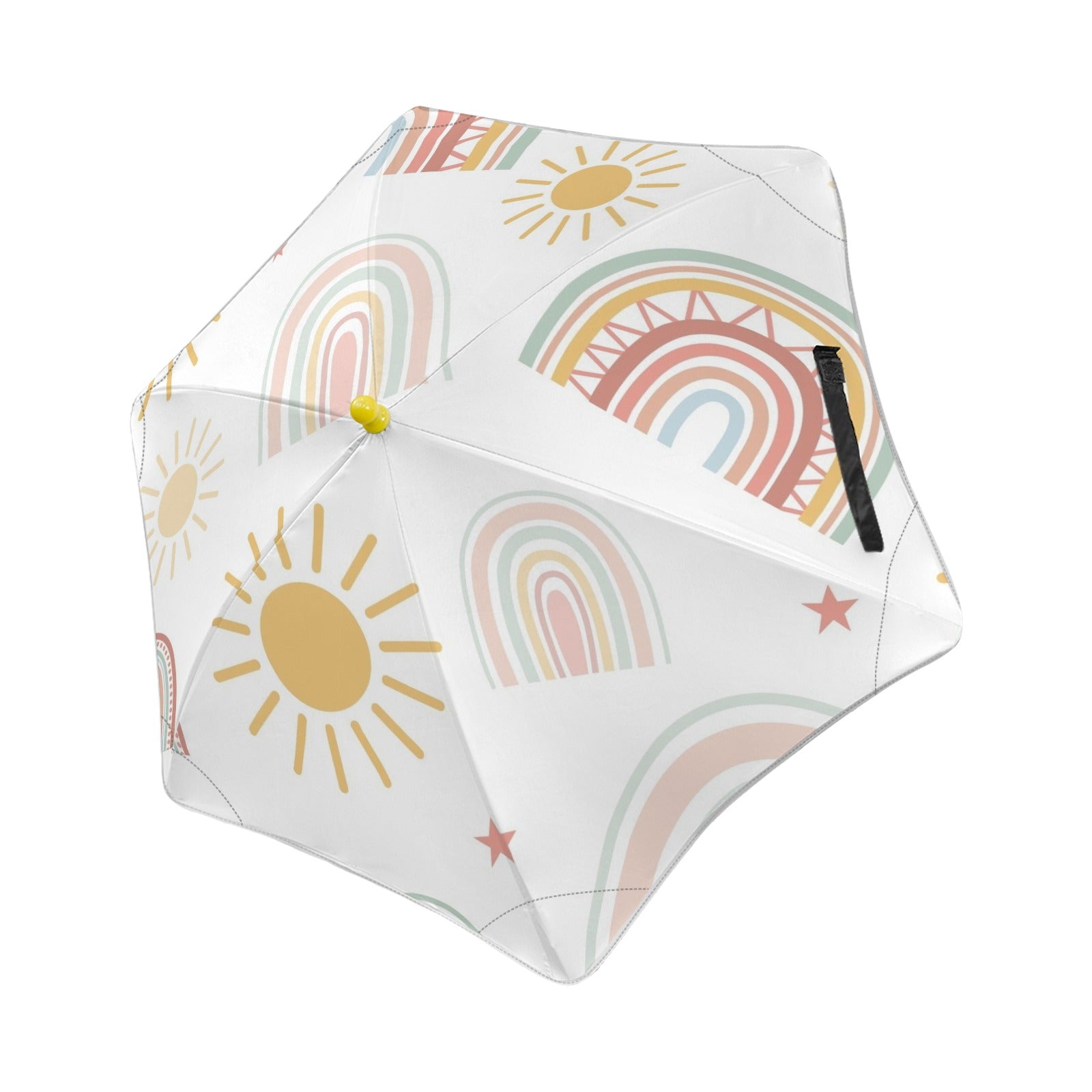 Pastel Rainbows Kids Safe Round Corner Umbrella One Size Kids Safe Round Corner Umbrella Printed Offshore