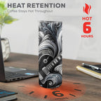 Guitar Black Swirl - 20oz Tall Skinny Tumbler with Lid and Straw