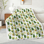 Cute Avocados - Double-Layer Fleece Blanket 51"x59"