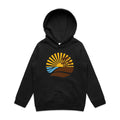Vintage Surf - Kids Hoodie Black Kids Hoodie Printed In Australia
