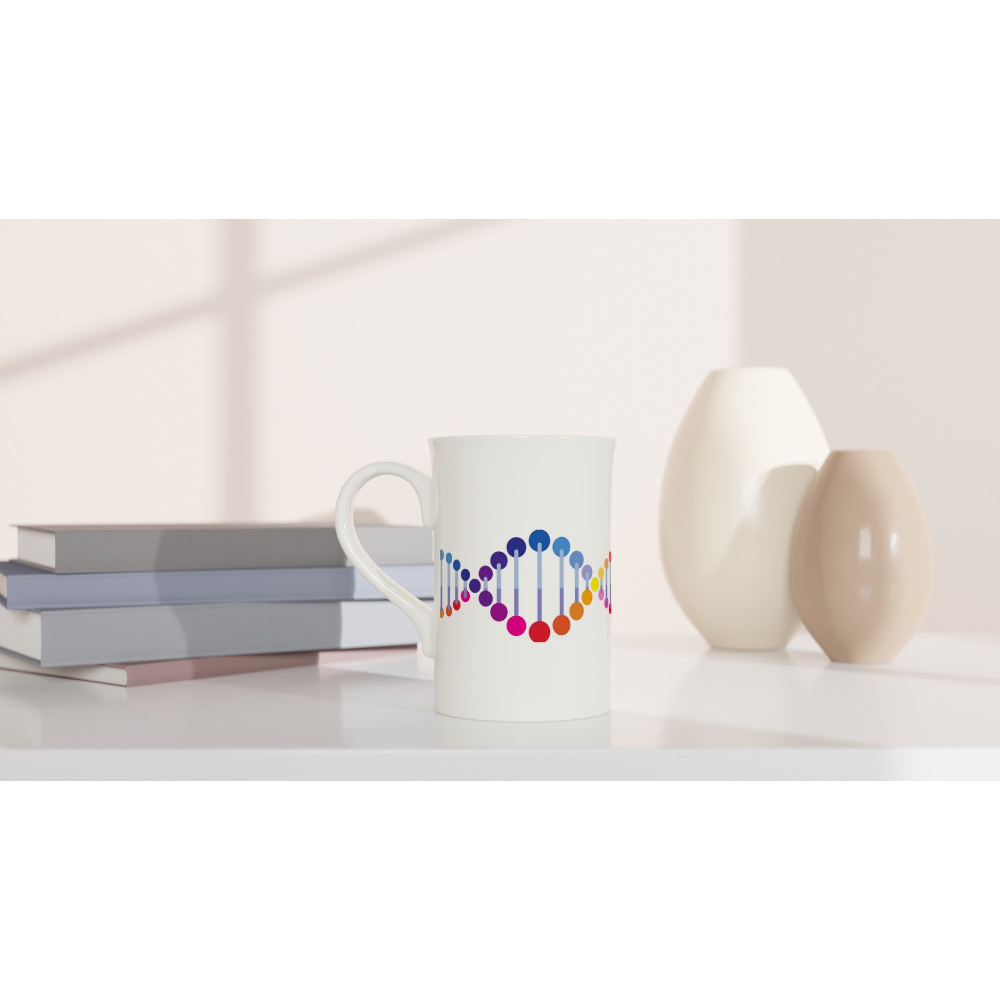 DNA - White 10oz Porcelain Slim Mug Porcelain Mug Globally Fulfilled Science