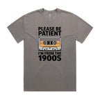 Please Be Patient, I'm From The 1900's AS Colour Heavy Faded Tee Unisex Faded grey Heavy Faded T-shirt Music Printed In Australia