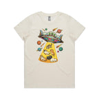 UFO Cat Abduction Women's AS Colour T-shirt Natural Womens T-shirt animal Printed In Australia Sci Fi