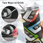 Cassette Tapes 20oz Tall Skinny Tumbler with Lid and Straw