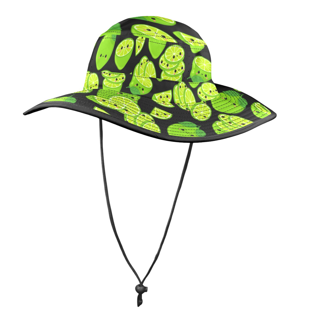 Cute Limes Wide Brim Bucket Hat Wide Brim Bucket Hat Food Printed Offshore