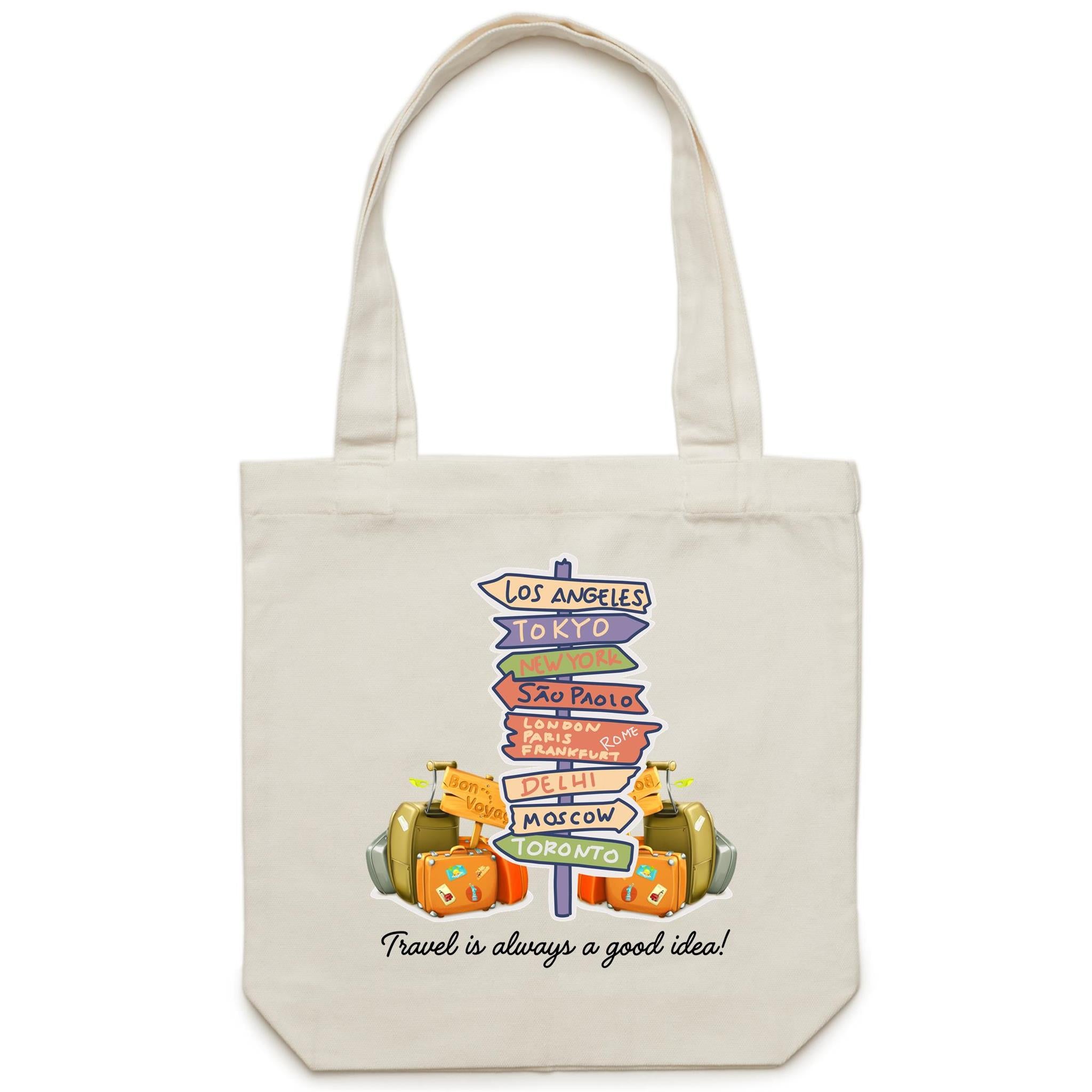 Travel Is Always A Good Idea - Canvas Tote Bag Default Title Tote Bag Printed In Australia