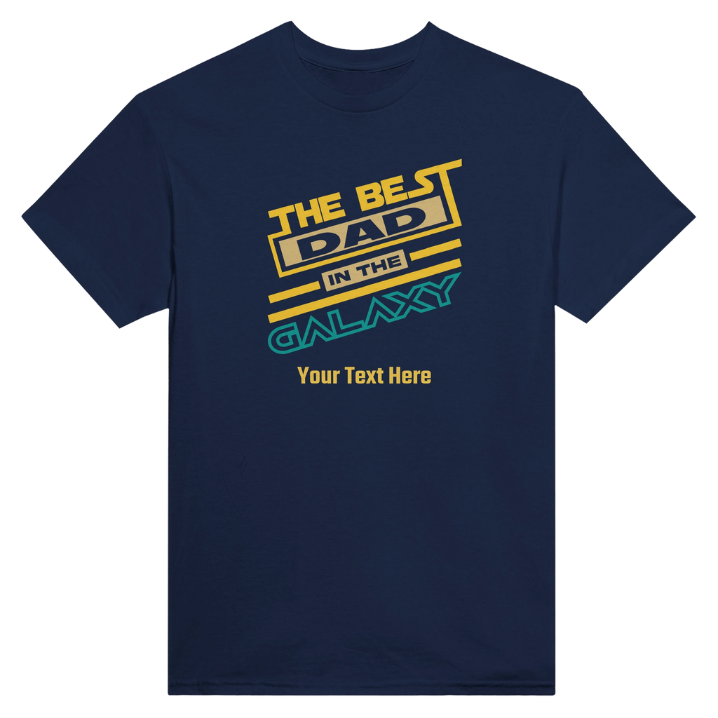 Personalised - The Best Dad In The Galaxy - Heavyweight Unisex Crewneck T-shirt | Gildan® 5000 Personalised T-shirt (Up to 5XL) customise Dad Globally Fulfilled personalise Sci Fi Space