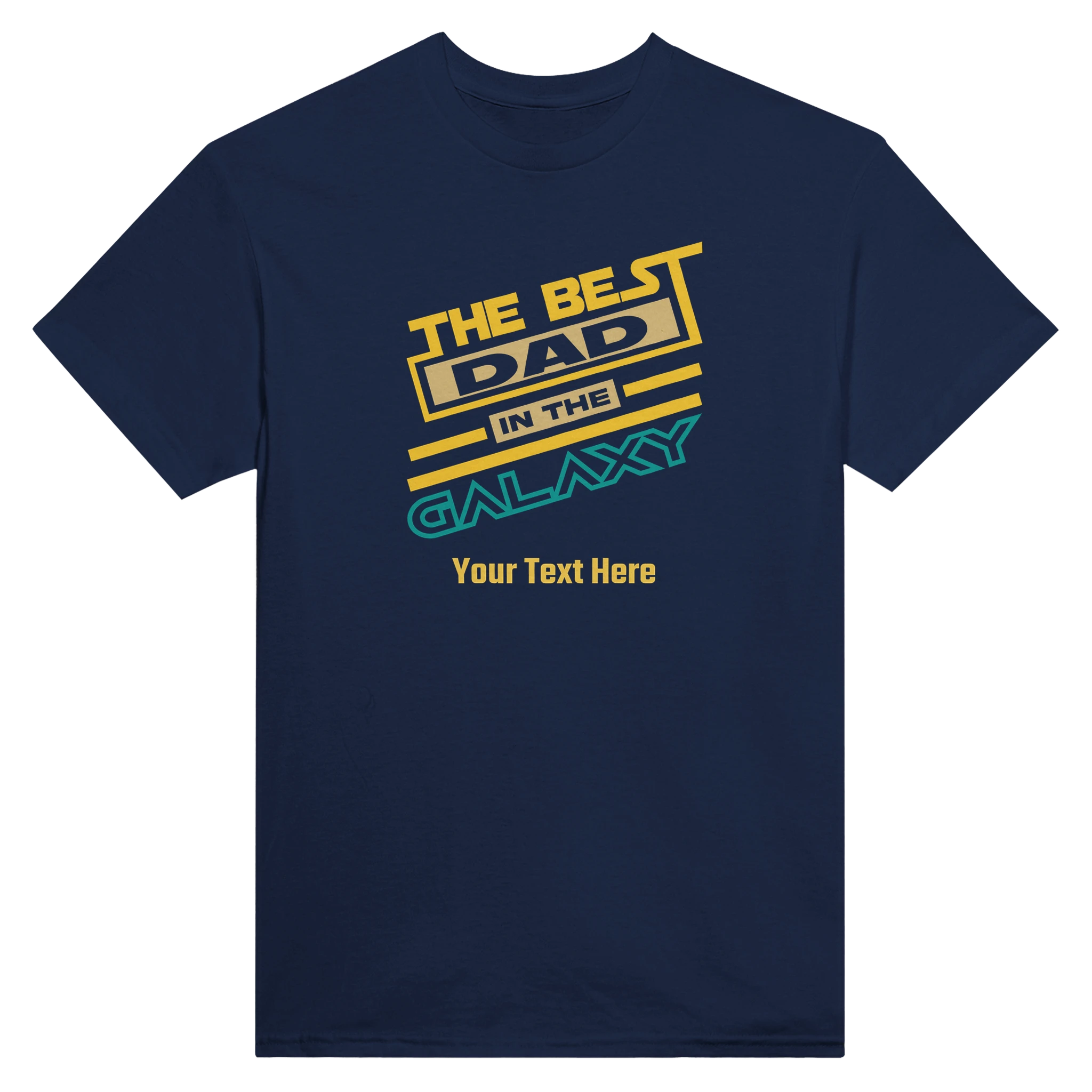 Personalised - The Best Dad In The Galaxy - Heavyweight Unisex Crewneck T-shirt | Gildan® 5000 Personalised T-shirt (Up to 5XL) customise Dad Globally Fulfilled personalise Sci Fi Space