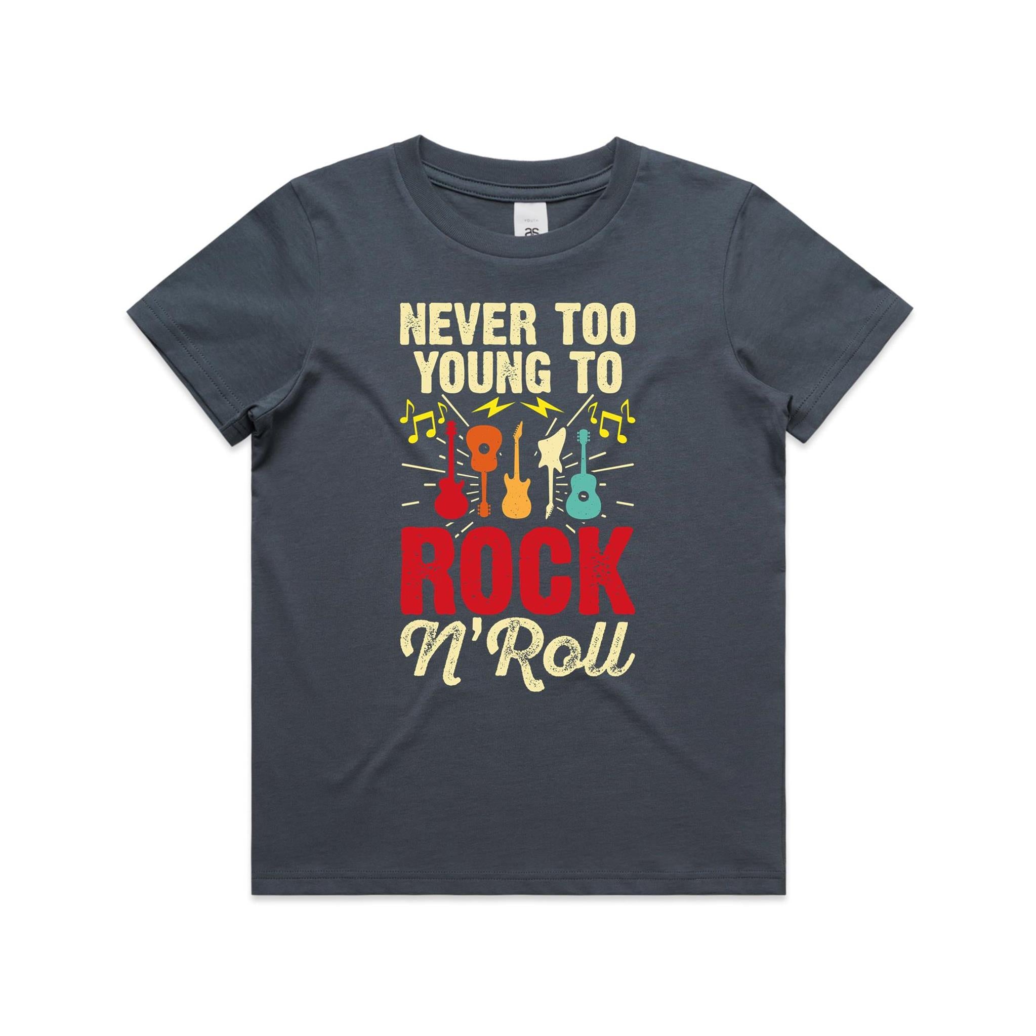 Never Too Young To Rock N Roll - Kids Youth T-shirt