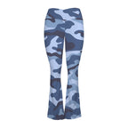 Blue Camouflage High Waist Crossover Tummy Control Flare Leggings High Waist Flare Leggings Printed Offshore