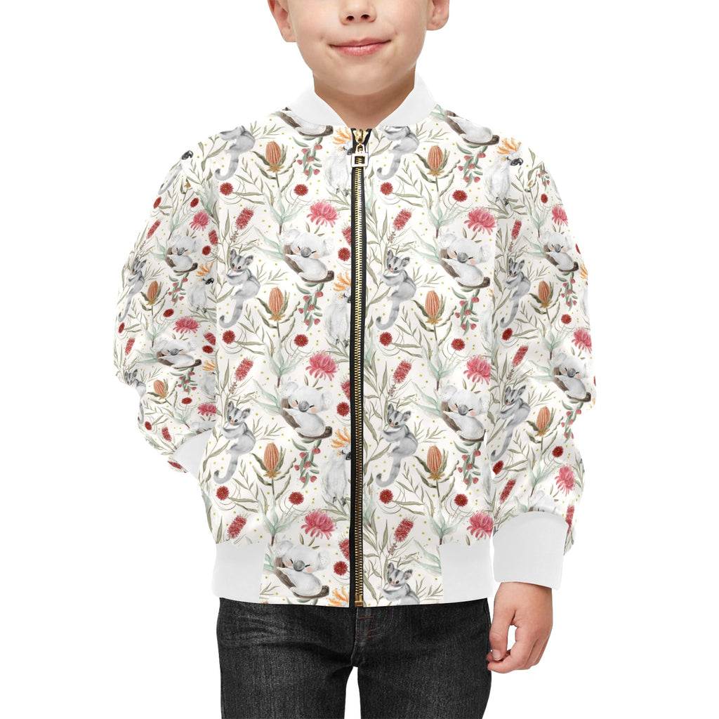 Australian Plants And Animals Kids Bomber Jacket