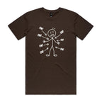 Ow! Everything Hurts Stick Figure Men's AS Colour T-shirt Dark Chocolate Mens T-shirt Printed In Australia