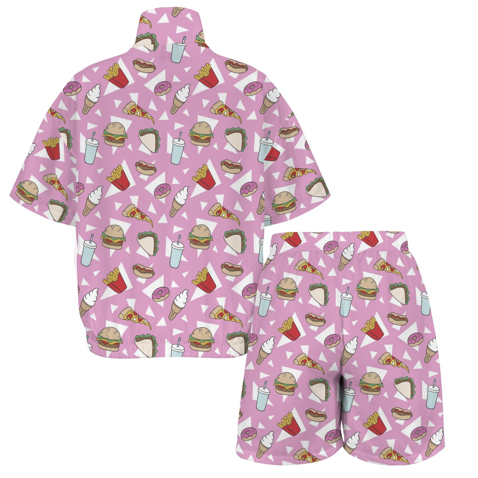 Fast Food Women's Windbreaker Short Set Women's Windbreaker Short Set Food Printed Offshore