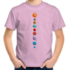 Our Solar System - Kids Youth T-Shirt Pink Kids Youth T-shirt Printed In Australia Space
