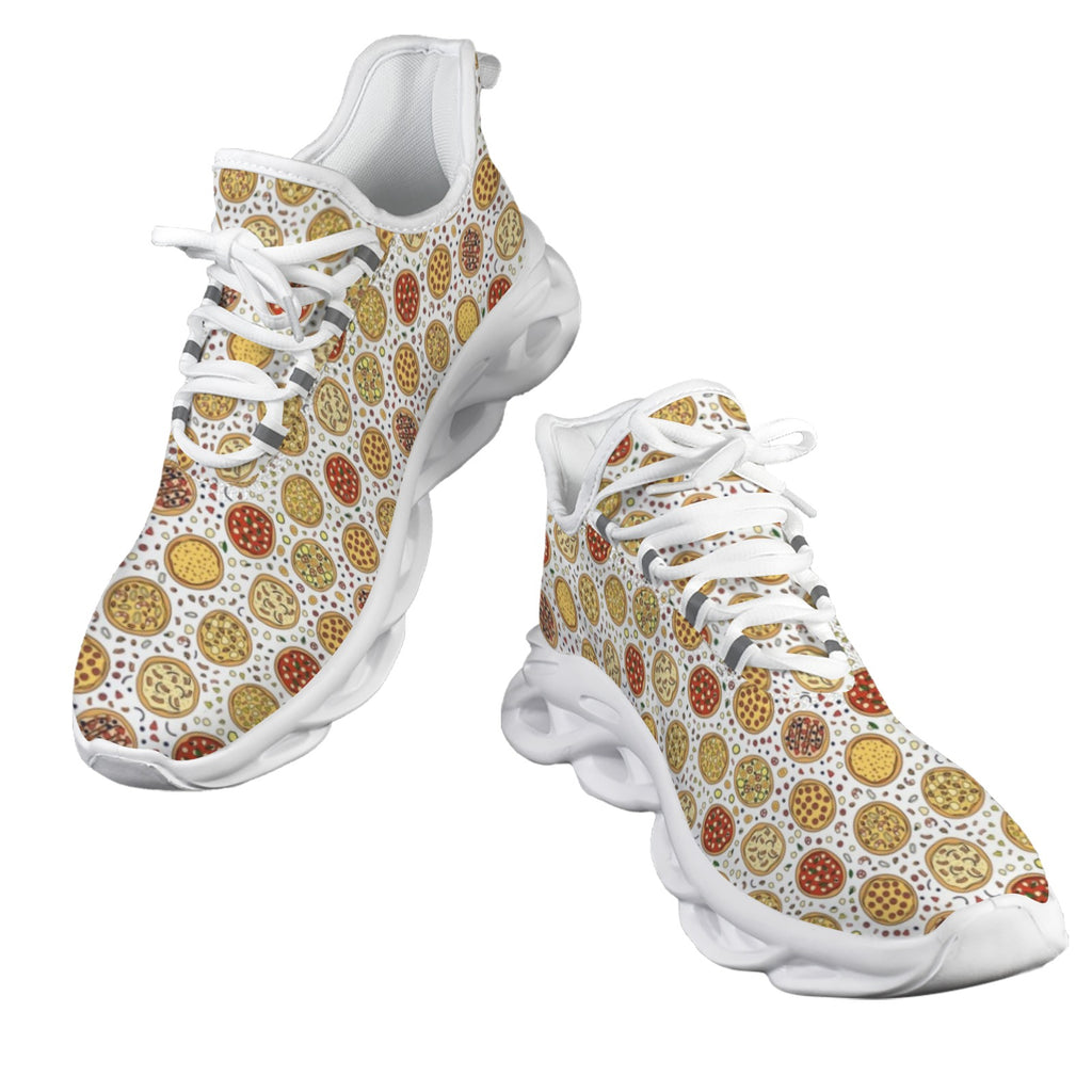 Round Pizzas On White Men's Twisted Sole Sneakers