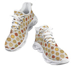 Round Pizzas On White Men's Twisted Sole Sneakers