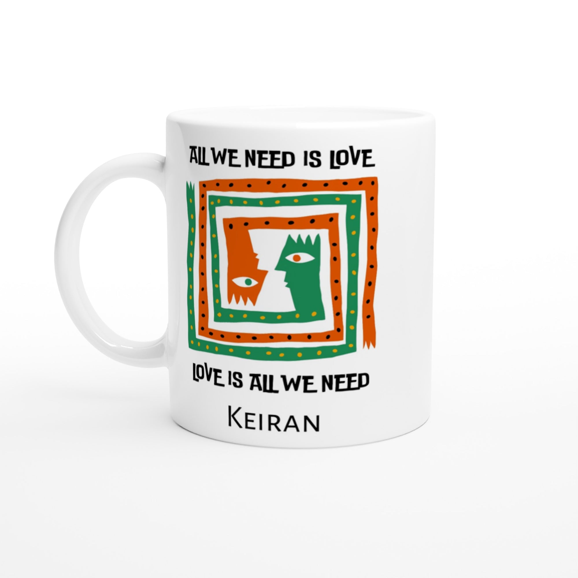 Personalise - All We Need Is Love - White 11oz Ceramic Mug Default Title Personalised 11oz Mug customise Globally Fulfilled Music personalise